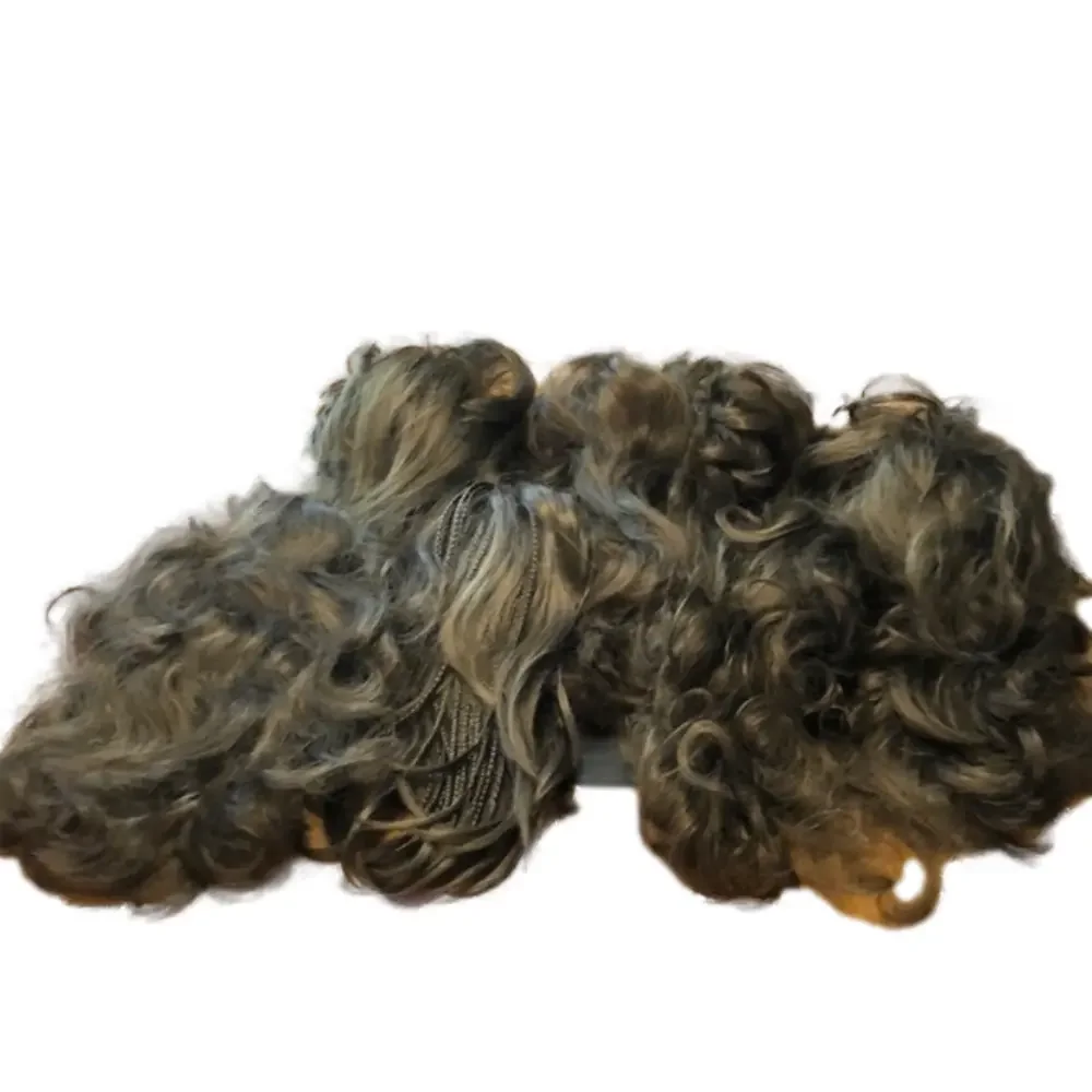 Seven banana clip synthetic ponytail hair extensions.